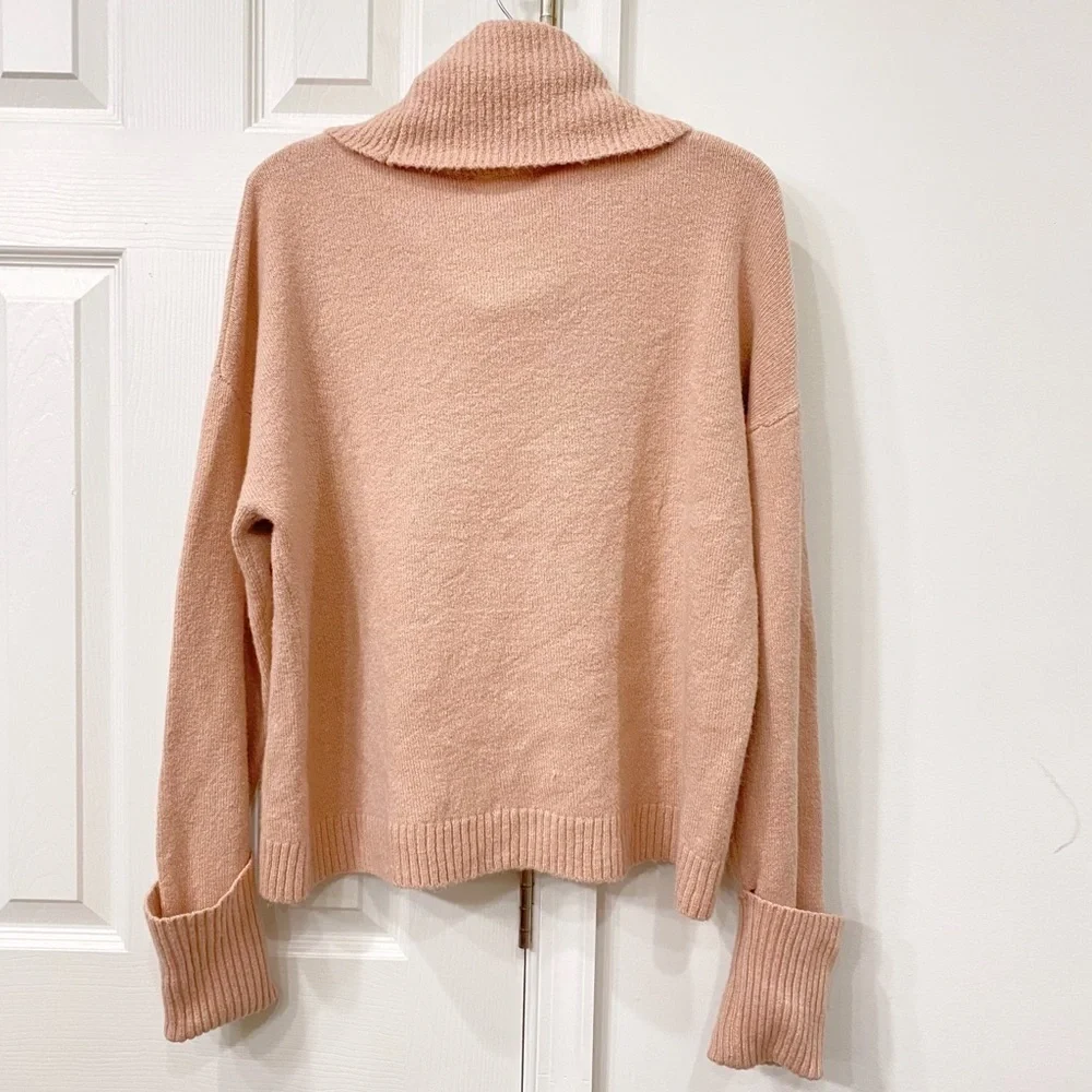 NEW Chelsea28 Pink Cowl Neck Sweater Long Sleeve Pullover In Pink Adobe Size XS